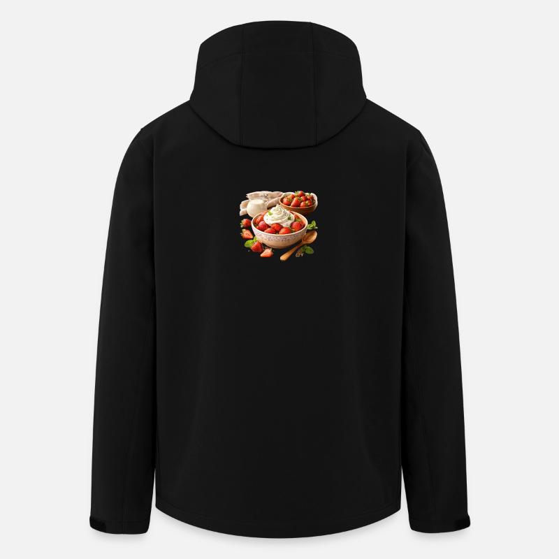 Strawberries with cream - Men’s Recycled Softshell Jacket by Stanley/Stella - black
