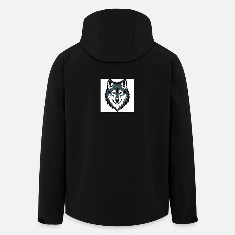 Emblème graphique du loup - Veste softshell homme en polyester recyclé Stanley/Stella - noir