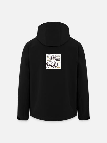 Bisonherde auf der Steppe - Recycelte Männer Softshell-Jacke von Stanley/Stella - Schwarz