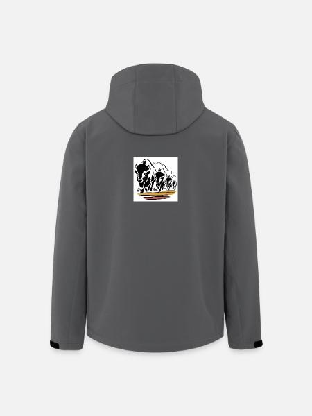Büffelhorde in Bewegung - Recycelte Männer Softshell-Jacke von Stanley/Stella - Schwarz