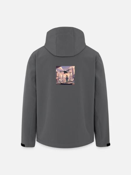 Drone Pilot in Neon Town - Men’s Recycled Softshell Jacket by Stanley/Stella - black