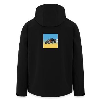 Hot Cartoon Flame Rod - Men’s Recycled Softshell Jacket by Stanley/Stella - black - Back - AI Model Male 185 light (185cm)