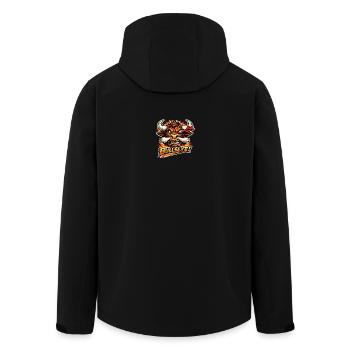 Feuriger Stier Bullseye - Recycelte Männer Softshell-Jacke von Stanley/Stella - Schwarz - Hinten - AI Model Male 185 light (185cm)