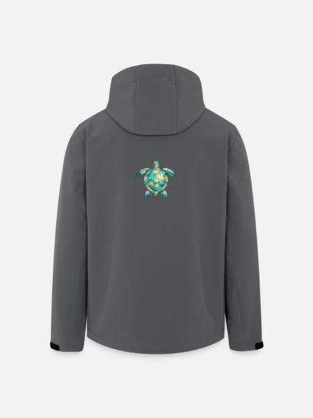 Water Mosaic Turtle - Men’s Recycled Softshell Jacket by Stanley/Stella - black