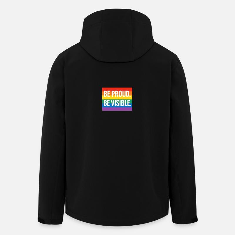 Regenbogen Pride Statement Design - Recycelte Männer Softshell-Jacke von Stanley/Stella - Schwarz