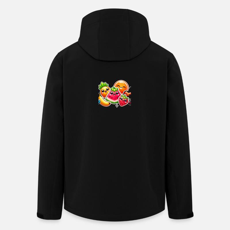 Farbenfroher Obstparty-Stil - Recycelte Männer Softshell-Jacke von Stanley/Stella - Schwarz