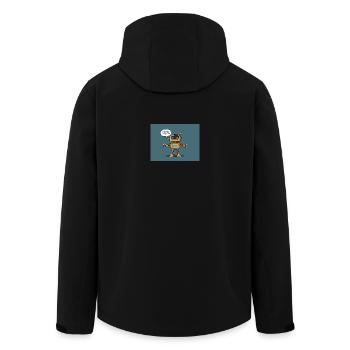 Niedlicher Roboter mit Retro-Charme - Recycelte Männer Softshell-Jacke von Stanley/Stella - Schwarz - Hinten - AI Model Male 185 light (185cm)