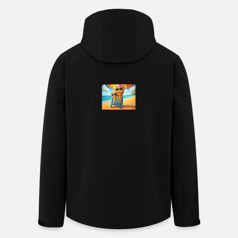 Glace en été - Veste softshell homme en polyester recyclé Stanley/Stella - noir