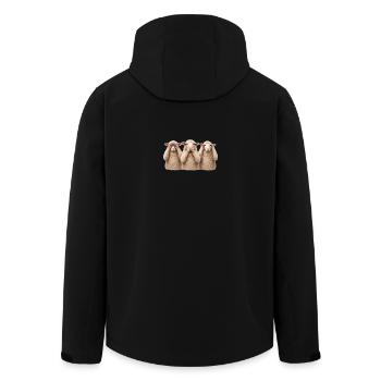 Die drei Schafe - Recycelte Männer Softshell-Jacke von Stanley/Stella - Schwarz - Hinten - AI Model Male 185 light (185cm)