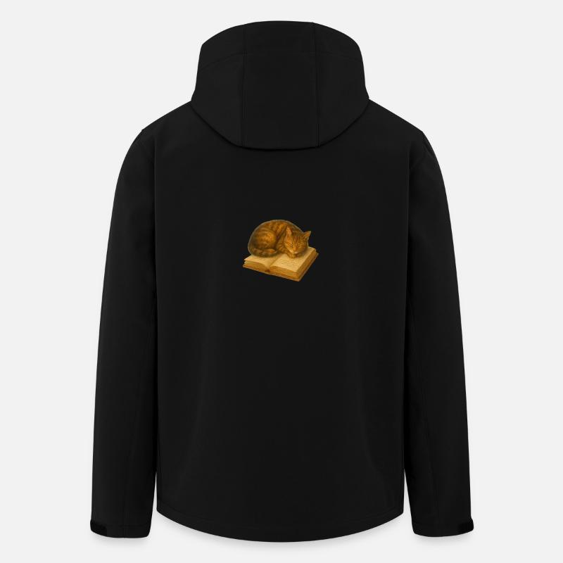 Chat endormi sur le livre - Veste softshell homme en polyester recyclé Stanley/Stella - noir