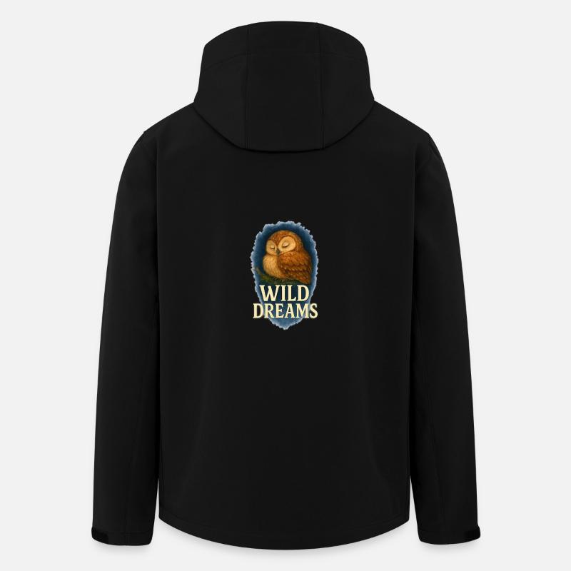 Wild Dreams – Schlafende Eule Aquarell Motiv - Recycelte Männer Softshell-Jacke von Stanley/Stella - Schwarz
