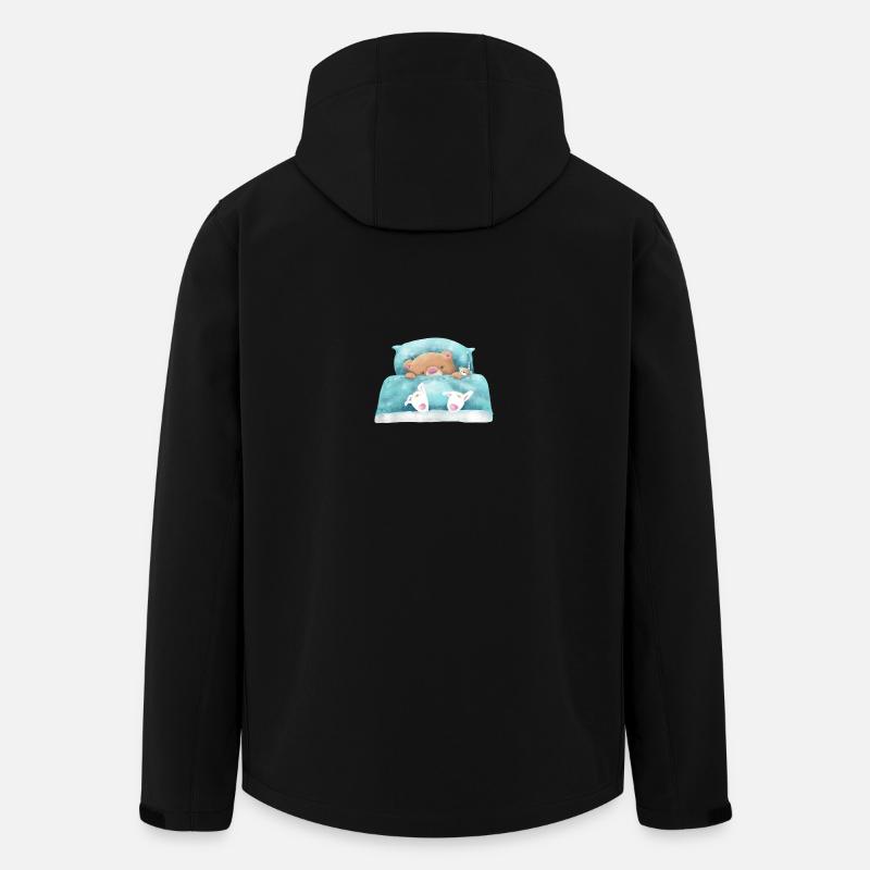Teddybär Schläft - Recycelte Männer Softshell-Jacke von Stanley/Stella - Schwarz