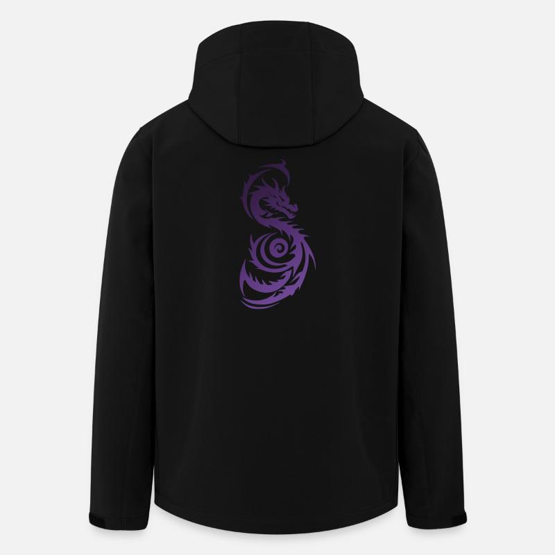 Violetter Tribal Fantasy Drache - Recycelte Männer Softshell-Jacke von Stanley/Stella - Schwarz