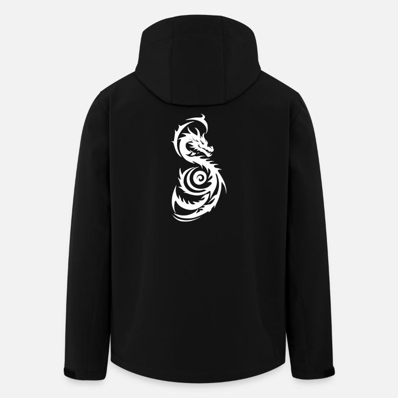 Vit stamfantasidrake - Softshelljacka herr i återvunnen polyester Stanley/Stella - svart
