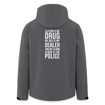 dormir est ma drogue mon lit est mon dealer et mon alarme - Veste softshell homme en polyester recyclé Stanley/Stella - noir - Dos - AI Model Male 185 light (185cm)