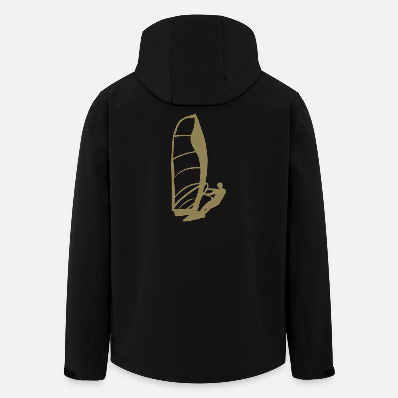 Minimalistische Windsurfer Silhouette Herren - Recycelte Männer Softshell-Jacke von Stanley/Stella - Schwarz