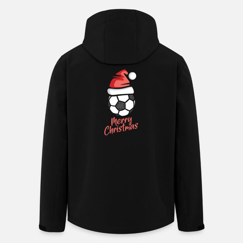 Weihnachten Fußball Santa Hut Design - Recycelte Männer Softshell-Jacke von Stanley/Stella - Schwarz