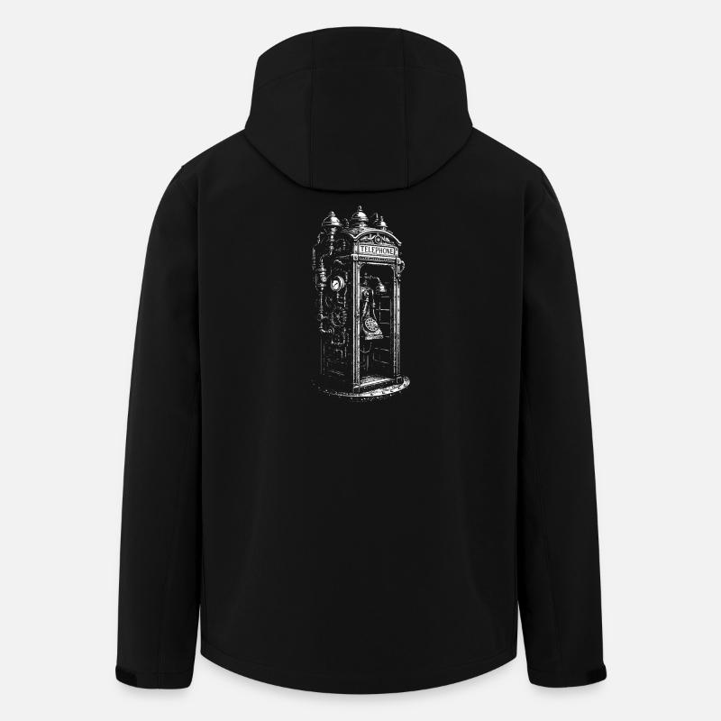 Cabine téléphonique steampunk victorienne - Veste softshell homme en polyester recyclé Stanley/Stella - noir
