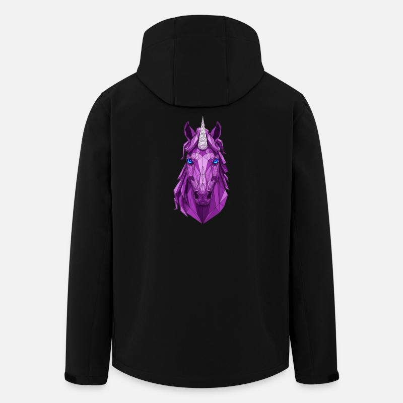 Purple Geometric Unicorn - Men’s Recycled Softshell Jacket by Stanley/Stella - black
