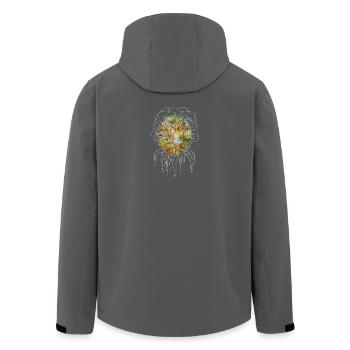 Mädchen im Baum der Weisheit, Eiche, Wald, Spiegel - Recycelte Männer Softshell-Jacke von Stanley/Stella - Anthrazit - Hinten - AI Model Male 185 light (185cm)
