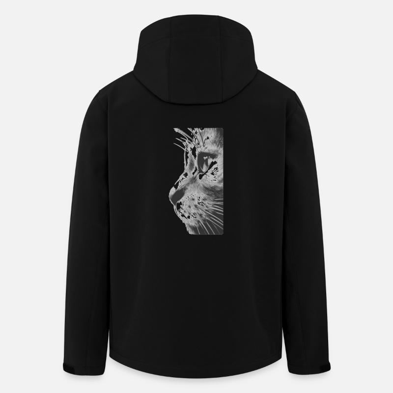 Visage du chat - Veste softshell homme en polyester recyclé Stanley/Stella - noir