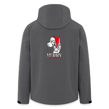 Santa Irish Setter Merry Christmas Dogs Wilsigns - Men’s Recycled Softshell Jacket by Stanley/Stella - black - Back - AI Model Male 185 light (185cm)