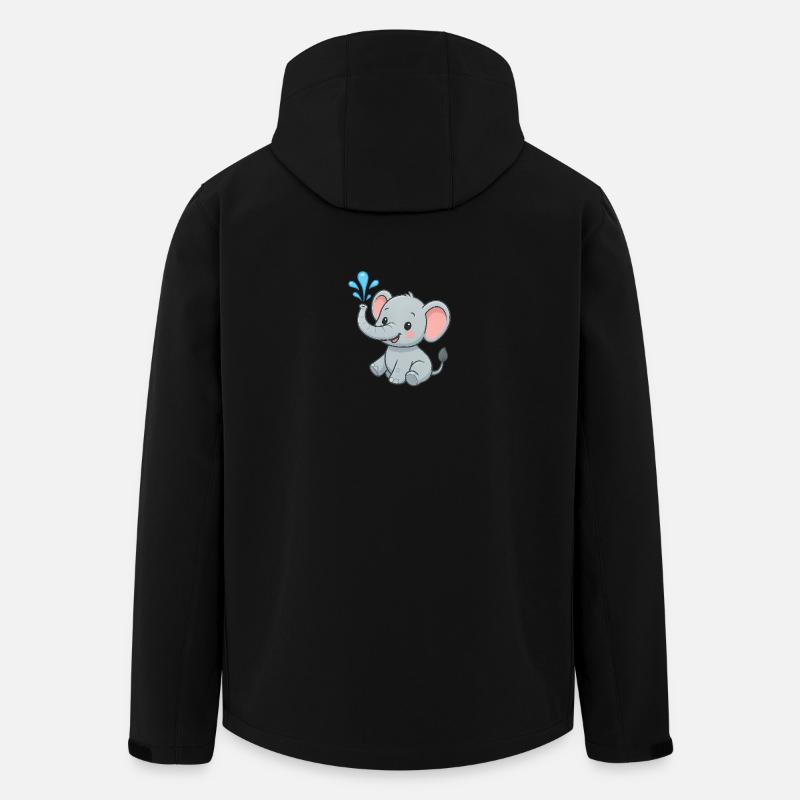 Mignon ami éléphant avec éclaboussure d’eau - Veste softshell homme en polyester recyclé Stanley/Stella - noir