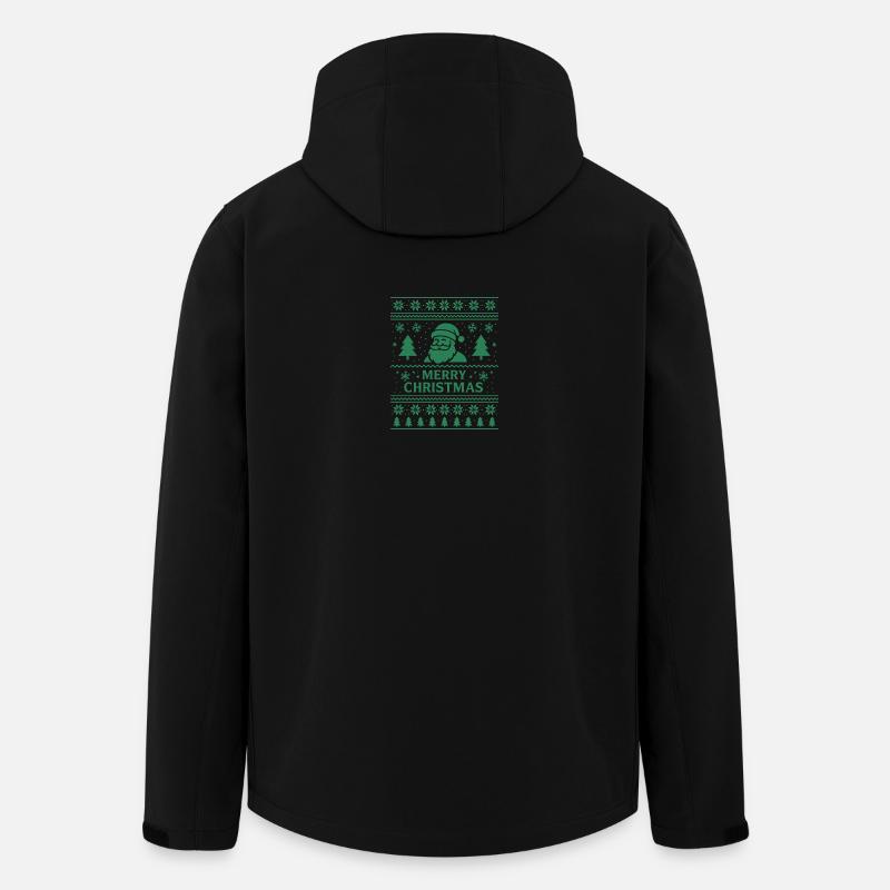 Grüner Santa Weihnachtspattern - Recycelte Männer Softshell-Jacke von Stanley/Stella - Schwarz