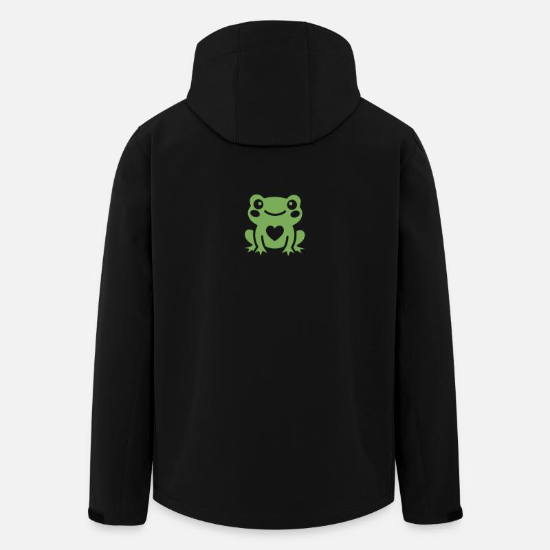 Charmanter Frosch mit Herzgesicht - Recycelte Männer Softshell-Jacke von Stanley/Stella - Schwarz