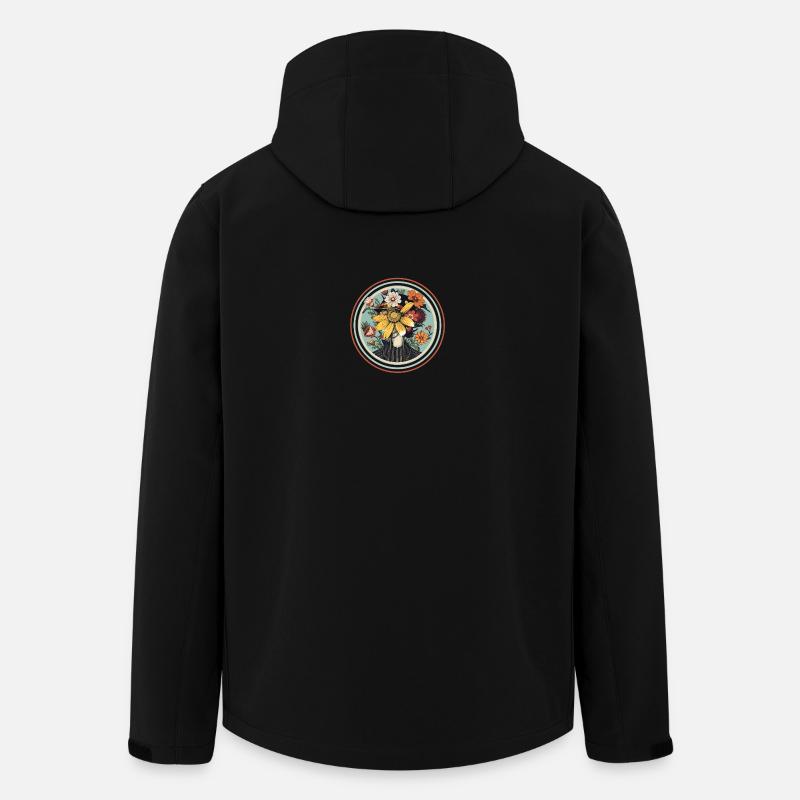 Blumenporträt mit Naturakzent - Recycelte Männer Softshell-Jacke von Stanley/Stella - Schwarz