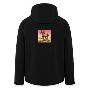 Imprimé dynamique cheval sauvage - Veste softshell homme en polyester recyclé Stanley/Stella - noir - Dos - AI Model Male 185 light (185cm)