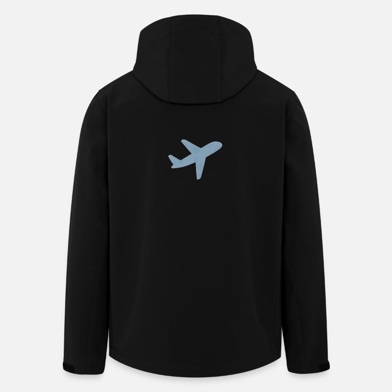 Blue Minimalist Airplane - Men’s Recycled Softshell Jacket by Stanley/Stella - black