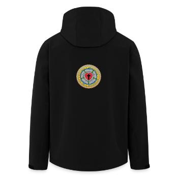 Die drei reformatorischen Soli. - Recycelte Männer Softshell-Jacke von Stanley/Stella - Schwarz - Hinten - AI Model Male 185 light (185cm)