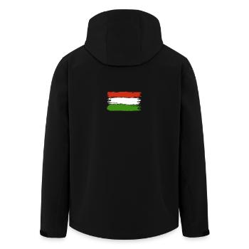 Pinselstriche der ungarischen Flagge - Recycelte Männer Softshell-Jacke von Stanley/Stella - Schwarz - Hinten - AI Model Male 185 light (185cm)
