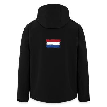 Drapeau néerlandais coups de pinceau - Veste softshell homme en polyester recyclé Stanley/Stella - noir - Dos - AI Model Male 185 light (185cm)