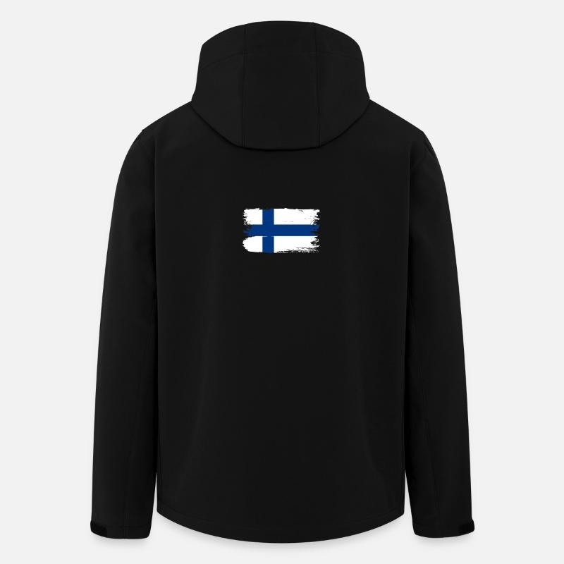 Pinselstrich der finnischen Flagge - Recycelte Männer Softshell-Jacke von Stanley/Stella - Schwarz