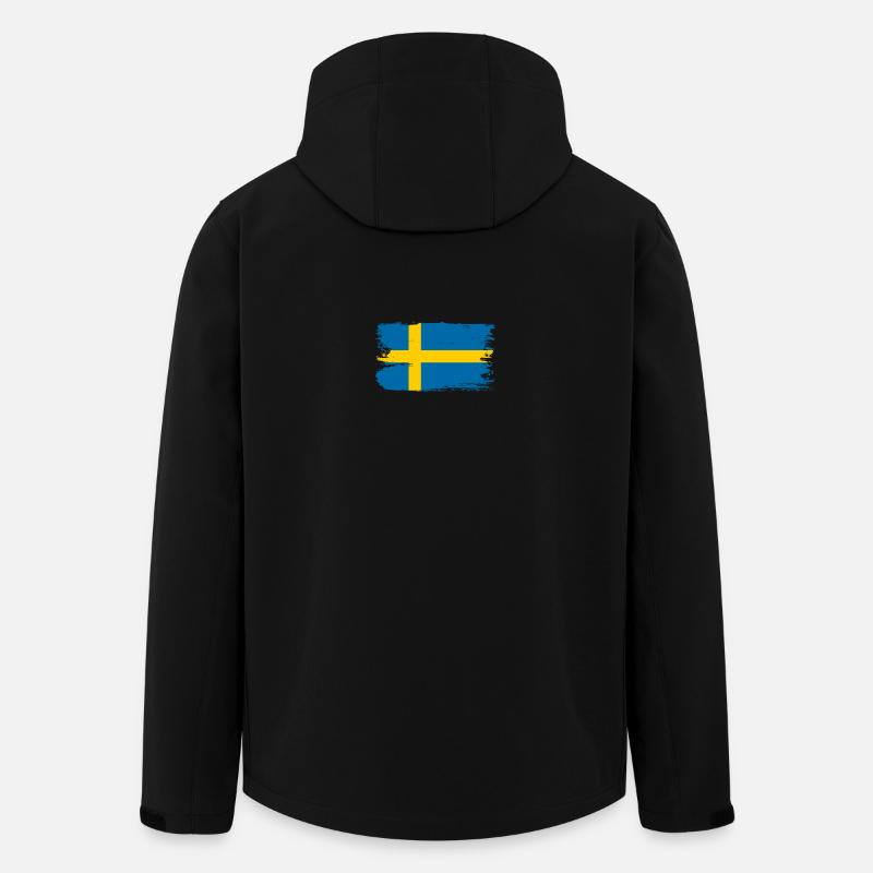 Schwedische Flagge Brush Tee - Recycelte Männer Softshell-Jacke von Stanley/Stella - Schwarz