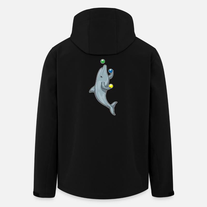 Dolphin juggler juggling - Men’s Recycled Softshell Jacket by Stanley/Stella - black