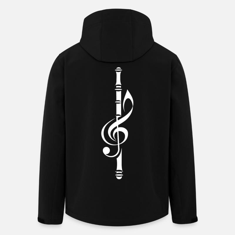 Flute Music Sketch - Men’s Recycled Softshell Jacket by Stanley/Stella - black