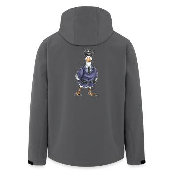 Ente Polizist Polizeimütze Polizei - Recycelte Männer Softshell-Jacke von Stanley/Stella - Anthrazit - Hinten - AI Model Male 185 light (185cm)