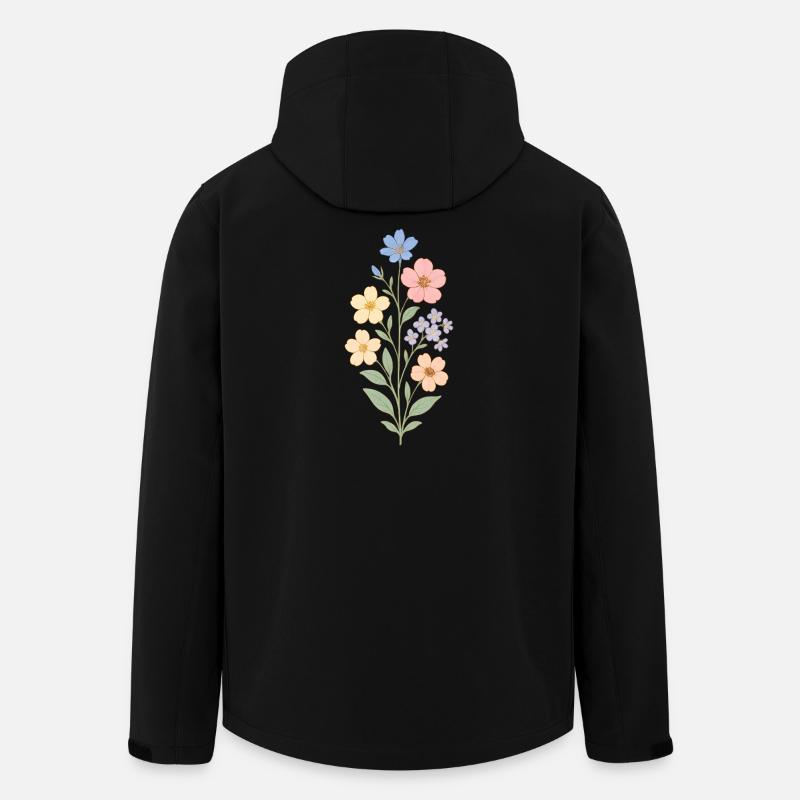 Pastellblumen Wasserfarbenstrauß - Recycelte Männer Softshell-Jacke von Stanley/Stella - Schwarz