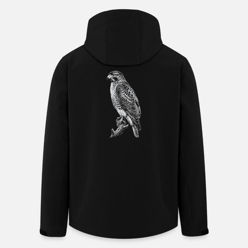 Nocturnal Hawk Line Art - Men’s Recycled Softshell Jacket by Stanley/Stella - black