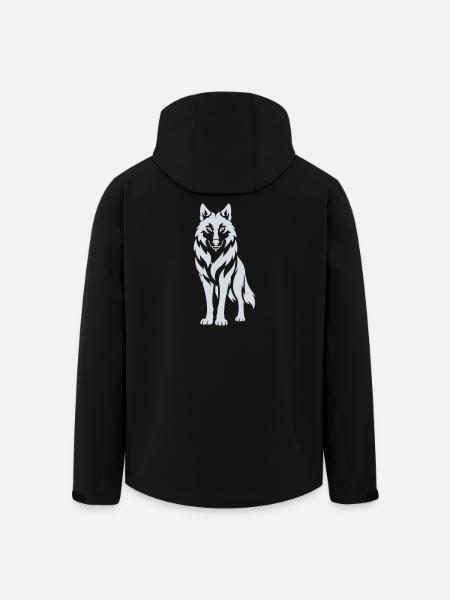 Wolfs Silhouette Kontrastdesign - Recycelte Männer Softshell-Jacke von Stanley/Stella - Schwarz