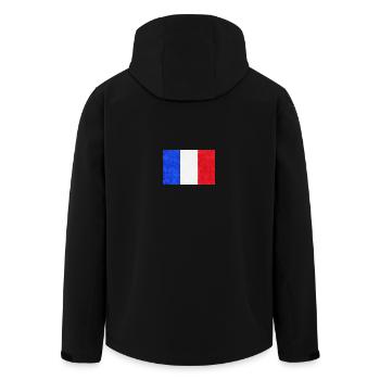 Französische Flagge Trikolore Frankreich - Recycelte Männer Softshell-Jacke von Stanley/Stella - Schwarz - Hinten - AI Model Male 185 light (185cm)