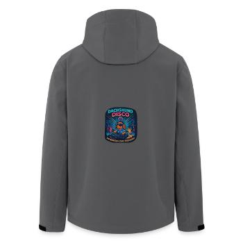 Dachshund Disco – Kein Bellen nachts - Recycelte Männer Softshell-Jacke von Stanley/Stella - Schwarz - Hinten - AI Model Male 185 light (185cm)