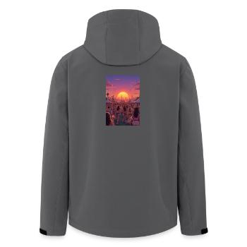 Queer Festival with friends - Men’s Recycled Softshell Jacket by Stanley/Stella - black - Back - AI Model Male 185 light (185cm)