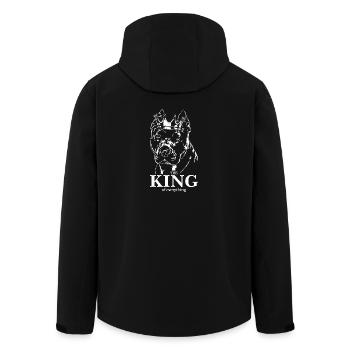 AMERICAN STAFFORDSHIRE King Dog Wilsigns - Men’s Recycled Softshell Jacket by Stanley/Stella - black - Back - AI Model Male 185 light (185cm)