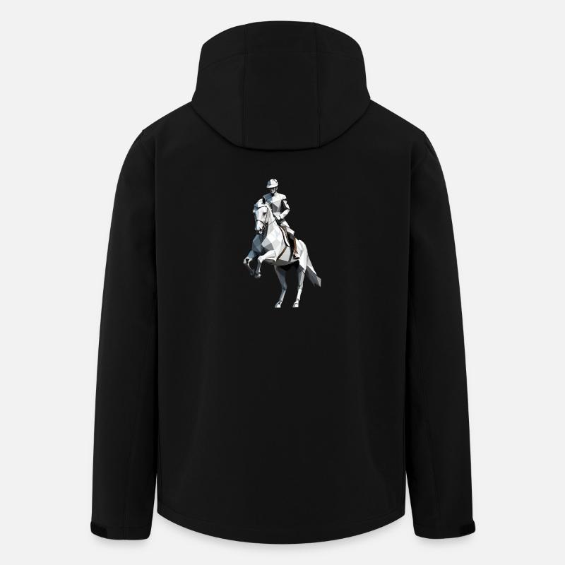 Low Poly Reiter - Ballett Design - Recycelte Männer Softshell-Jacke von Stanley/Stella - Schwarz