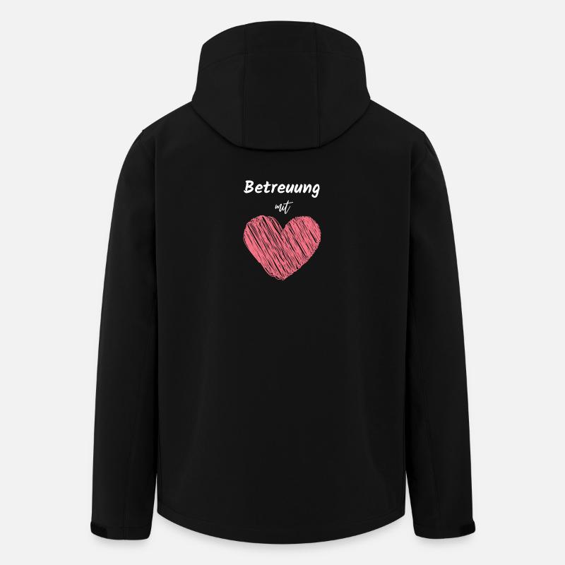 Care with Heart Caregiver Saying Job Help - Men’s Recycled Softshell Jacket by Stanley/Stella - black