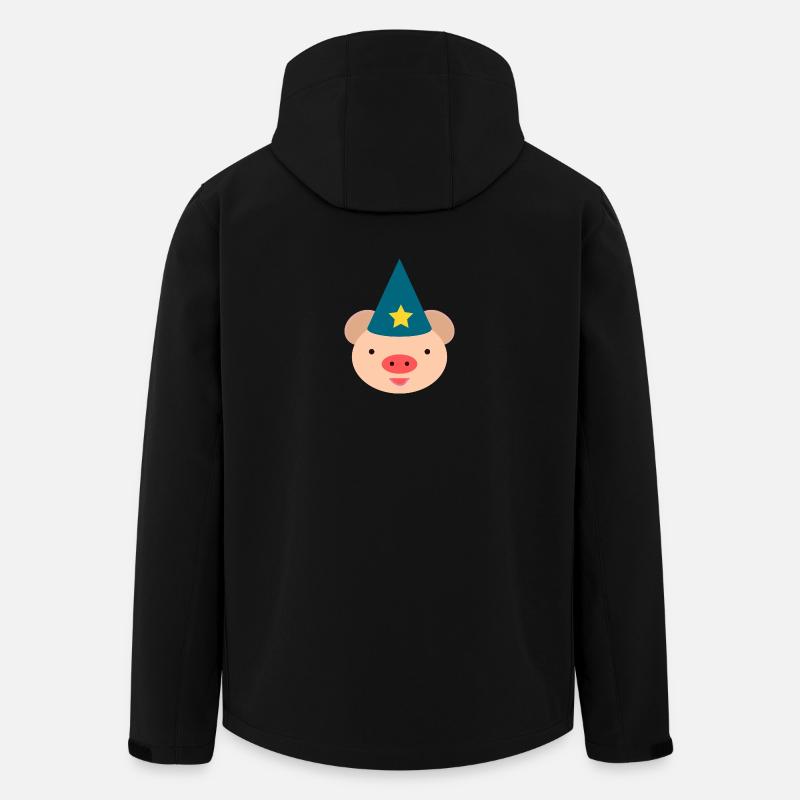 Piggy Magic Hat Cartoon - Men’s Recycled Softshell Jacket by Stanley/Stella - black